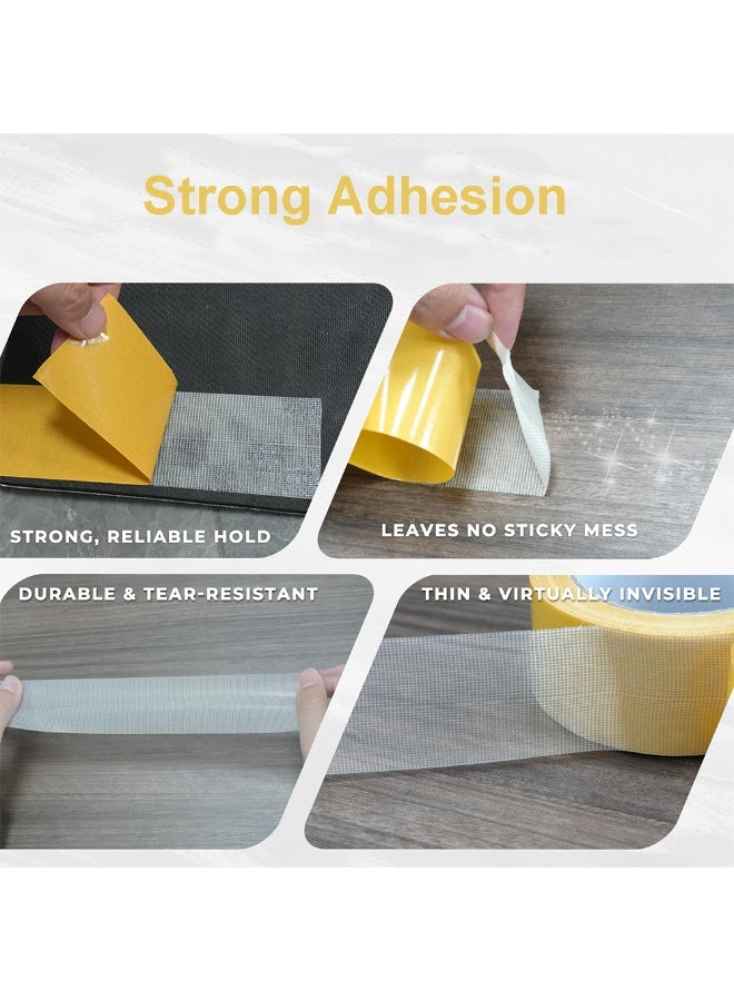 شريط لاصق مزدوج الوجه للملابس، 5 سم × 10 م (2 بوصة × 33 قدم) شريط لاصق قوي مزدوج الوجه للملابس والستائر والسجاد، شديد التحمل - Image 3